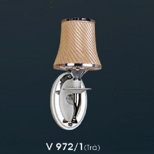 HF - V 972/1 (Trà): Đèn gắn tường 1 bóng, chao màu trà - Bóng đèn chân E27 x 1 bóng