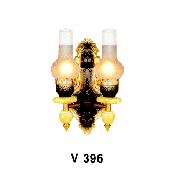 EU - V - 396: Đèn vách dầu 2 bóng - KT: L250mm x H280mm - Bóng đèn E14 x 2