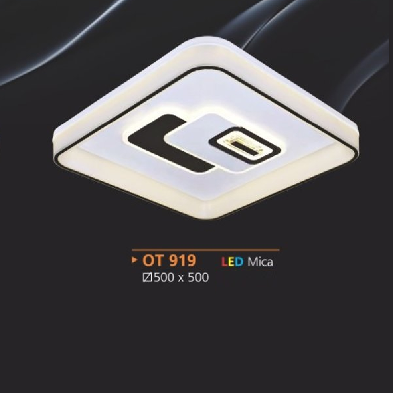 AD - OT 919: Đèn áp trần LED Mica Vuông - KT: L500mm x W500mm - Đèn LED
