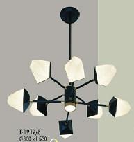 VE - T- 1912/8: Đèn chùm LED 8 bóng đổi 3 màu, KT: Ø800mm *H530mm