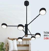 VE -T-5168/3+3: Đèn chùm LED 6 bóng đổi 3 màu, KT: Ø900mm*H450mm,