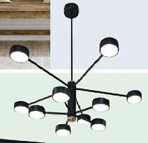 VE - T - 5168/5+5: Chùm LED 10 bóng đổi 3 màu, KT: Ø900mm*H450mm