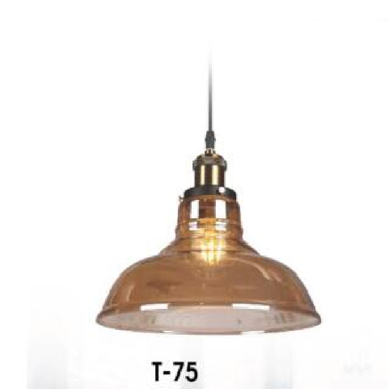 VE - T - 75: Đèn thả đơn, chao thủy tinh - KT: Ø 280mm - Bóng đèn E27 x 1