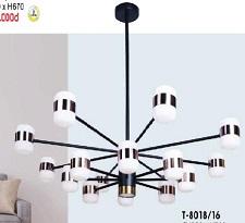 VE -T-8018/16: Đèn chùm LED 16 bóng đổi 3 màu, KT: Ø1000mm*H700mm,