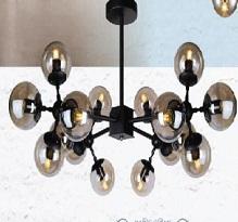 VE -T-9283/16: Đèn chùm bi trà 16 bóng, KT: L1500mm, bóng E27*16 bóng tính riêng