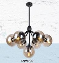 VE - T- 9283/7: Chùm bi 7 bóng chao màu trà, KT: Ø600mm - Bóng E27*7 bóng tính riêng