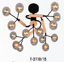 VE - T2110/15: Chùm bi LED G4*3W*15 bóng, KT: Ø750mm*H370mm