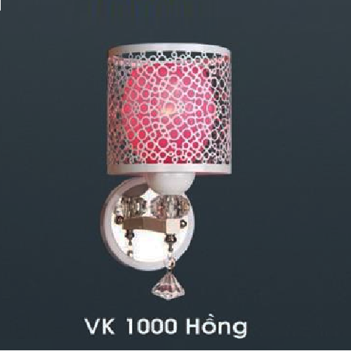 HF - V 1000 Hồng : Đèn gắn tường đơn, chao màu - KT: L140mm x W200mm x H260mm - Bóng đèn E27 x 1 bóng