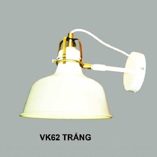 355 - VK62 Trắng : Đèn gắn tường 1 bóng - KT: Ø210mm x H220mm - Bóng đèn E27 x 1