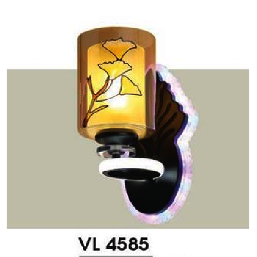 HF - VK 4585: Đèn gắn tường đơn, đế có đèn LED - KT: L120mm x W110mm x H270mm - Bóng đèn E27 x 1 + LED 13 W