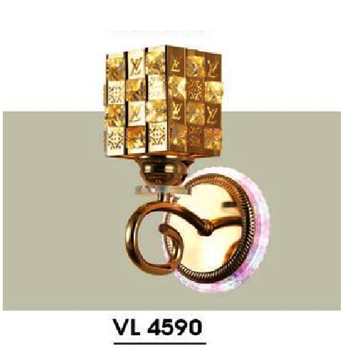 HF - VL 4590: Đèn gắn tường đơn, đế có đèn LED - KT: L140mm x W 180 x H230mm - Đèn  LED 13W + E27 x 1