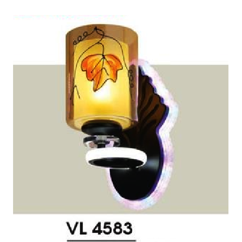 HF - VK 4583: Đèn gắn tường đơn, đế có đèn LED - KT: L120mm x W110mm x H270mm - Bóng đèn E27 x 1 + LED 13 W