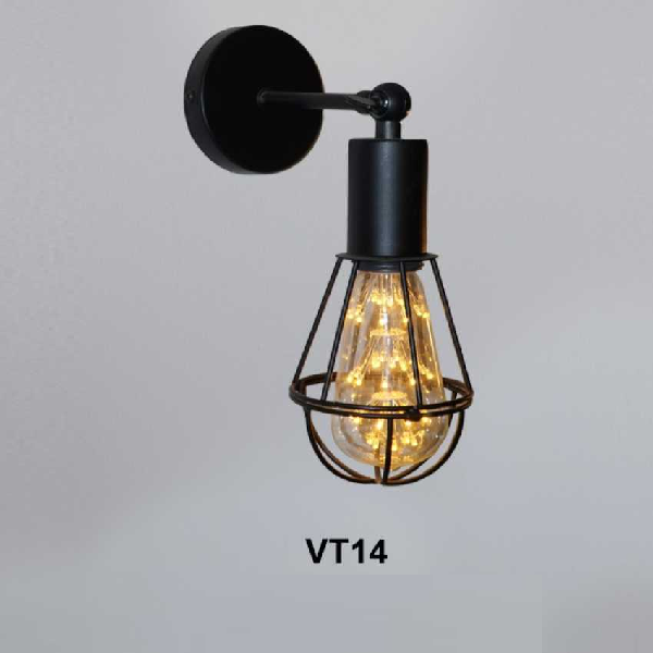 355 - VT14: Đèn gắn tường 1 bóng - KT: Ø100mm x H200mm - Bóng đèn chân E27 x 1 bóng