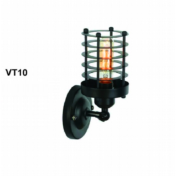 355 - VT10: Đèn gắn tường 1 bóng - KT: Ø100mm x H240mm - Bóng đèn chân E27 x 1 bóng