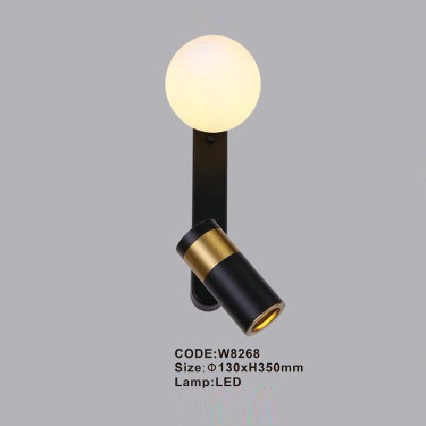 CODE: W8268: Đèn gắn tường LED - KT: Ø130mm x H350mm - Đèn LED
