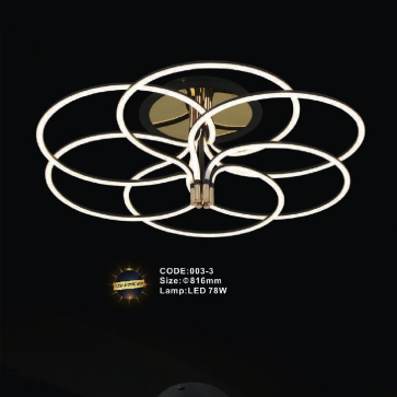 CODE: 003-3: Đèn áp trần LED - KT: Ø816mm - Đèn LED 78W ánh sáng đổi 3 màu