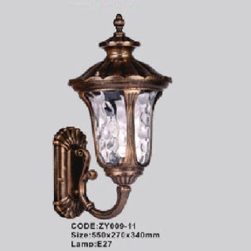 CODE: ZY009-11: Đèn gắn tường ngoài trời - KT: 550mm x 270mm x 340mm - Đèn E27 x 1 bóng