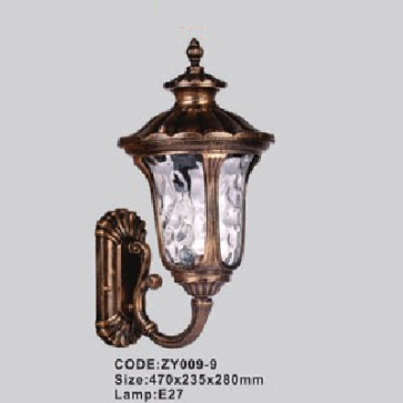 CODE: ZY007-9: Đèn gắn tường ngoài trời - KT: 470mm x 235mm x280mm - Đèn E27 x 1 bóng