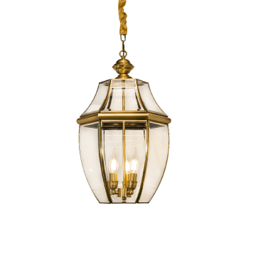 THD - 01-21: Đèn thả đơn xi mạ đồng - KT: W350mm x H520mm - Bóng đèn E14 x 3 bóng