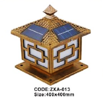 CODE: ZXA - 013: Đèn gắn đầu trụ NLMT - KT: L400mm x H400mm - Đèn LED