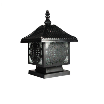 HF - 015: Đèn gắn đầu trụ - KT: 200mm x 200mm x H250mm - Bóng đèn E27 x 1