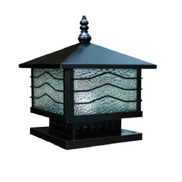 HF - 01D: Đèn gắn đầu trụ ngoài trời - KT: 400mm x 400mm x H350mm - Bóng đèn E27 x 1