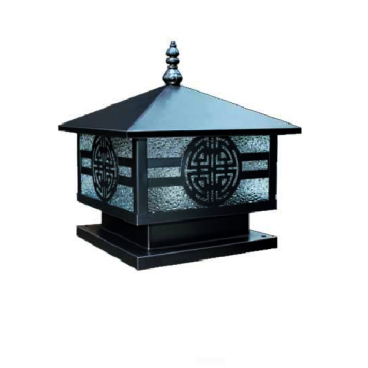 HF - 02B: Đèn gắn đầu trụ - KT: 250mm x 250mm x H250mm - Bóng đèn E27 x 1