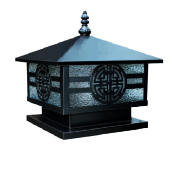 HF - 02E: Đèn gắn đầu trụ - KT: 400mm x 400mm x H350mm - Bóng đèn E27 x 1