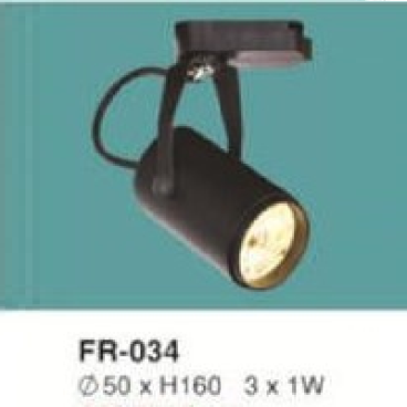 FR-034: Đèn rọi ray LED 3 x 1W - KT: Ø50mm x H160mm - 1 chế độ ánh sáng ( trắng/vàng)
