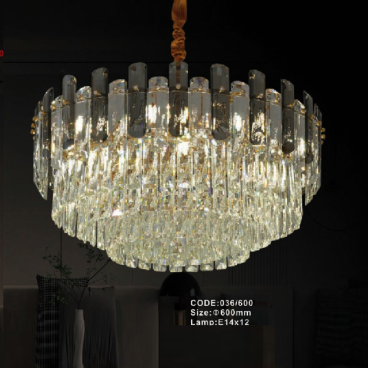 CODE: 036/600: Đèn thả Phale - KT: Ø600mm - Đèn E14 x 12 bóng