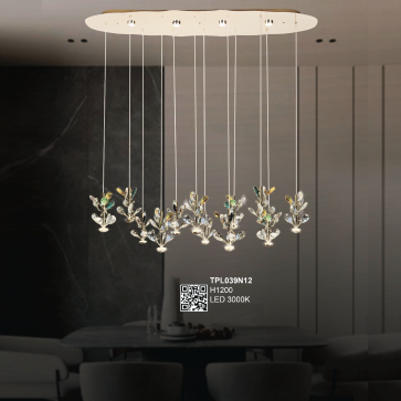 TPL039N12: Đèn thả Phale  gắn ngang - KT: H1200mm - Đèn LED ánh sáng vàng 3000K