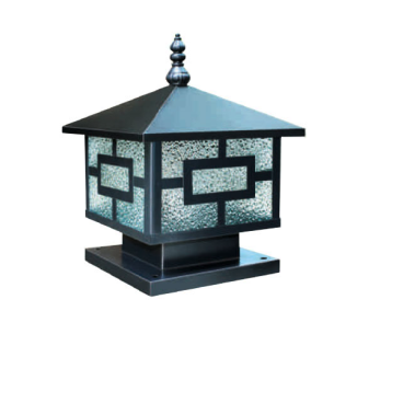 HF - 03A: Đèn gắn đầu trụ - KT: 200mm x 200mm x H250mm - Bóng đèn E27 x 1