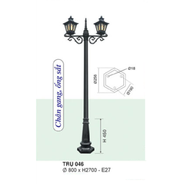 TRỤ 046: Đèn trụ sân vườn chất liệu hợp kim 2 bóng