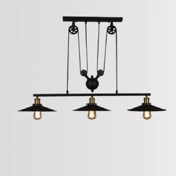 TTK04N3: Đèn thả ngang 3 bóng có thể tăng chỉnh chiều cao - KT: L900mm - Bóng đèn E27 x 3 bóng