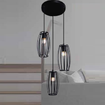THCN 05-24: Đèn thả 3 gắn tròn - KT: Ø350mm x H900mm - Bóng đèn E27 x 3 bóng
