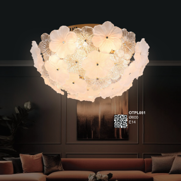 OTPL051: Đèn áp trần Phale LED - KT: Ø600mm - Bóng Đèn E14