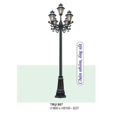TRỤ 057: Đèn trụ sân vườn chất liệu hợp kim, 5 bóng