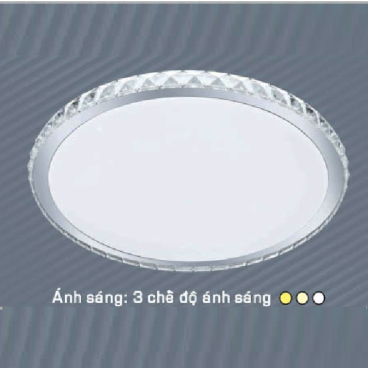 AFC 058:  Đèn ốp trần 36W - KT: Ø500mm x H60mm - Ánh sáng đổi 3 màu trắng/vàng/trung tính