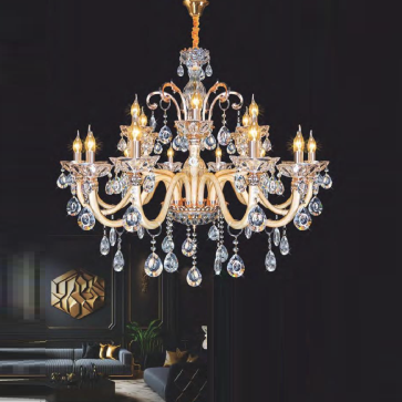 NC 0630/12+6: Đèn chùm Phale nến 18 tay - KT: Ø1100mm x H1000mm + 500mm - Bóng đèn nến E14 x 18 tay