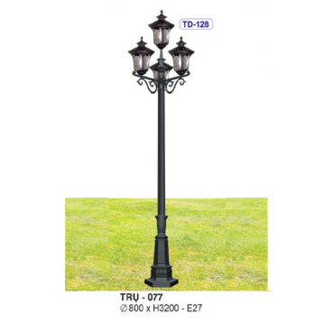 TRỤ 077: Đèn trụ sân vườn chất liệu hợp kim 4 bóng
