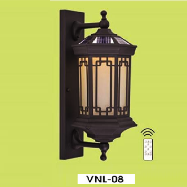 HF - VNL - 08: Đèn gắn tường ngoài trời NLMT - KT: L200mm x H500mm - Đèn LED 7W, Ánh sáng đổi 3 màu + E27