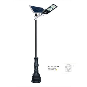 SOLAR - TRỤ 093: Đèn pha trụ sân vườn sử dụng NLMT