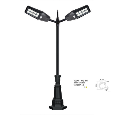 SOLAR - TRỤ 094: Đèn pha trụ sân vườn sử dụng NLMT