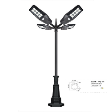 SOLAR - TRỤ 096: Đèn pha trụ sân vườn sử dụng NLMT