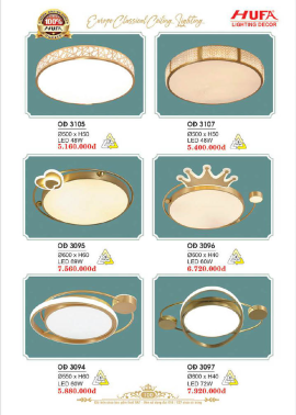 CATALOGUE ĐÈN HUFA ( CK TỪ 55%-65%)