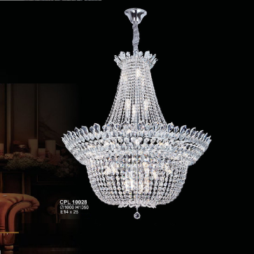 CPL 10028: Đèn chùm Phale K9 - KT: Ø1000mm  x H1050mm - Bóng đèn chân E14 x 28 bóng