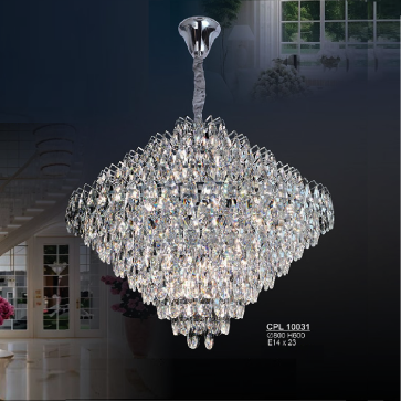 CPL 10031: Đèn chùm Phale K9 - KT: Ø800mm  x H600mm - Bóng đèn chân E14 x 23 bóng