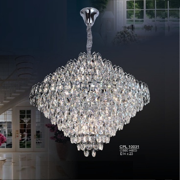 CPL 10031: Đèn chùm Phale K9 - KT: Ø800mm  x H600mm - Bóng đèn chân E14 x 23 bóng