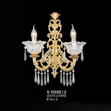 V 10050/2: Đèn gắn tường Phale đôi - KT: Ø470mm x H550mm - Bóng đèn chân E14 x2