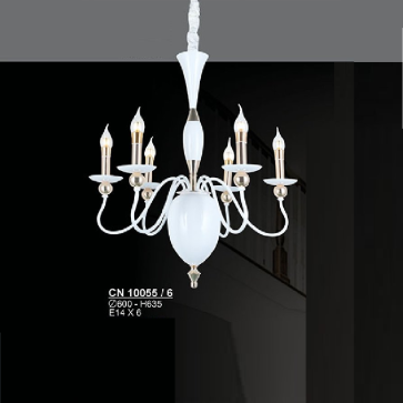 S - CN 10055/6: Đèn chùm nến 6 tay - KT: Ø600mm x H635mm - Bóng đèn E14 x 6 bóng